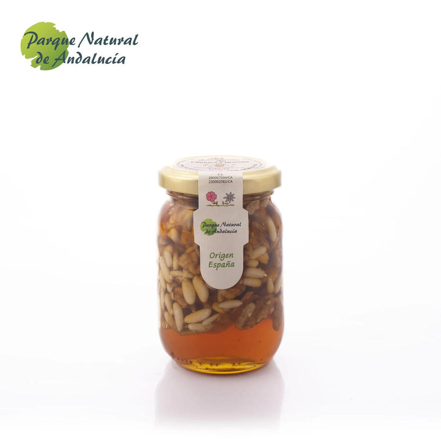 Miel con piñones y nueces